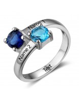 Birthstone Ring, Sterling Silver Personalized Engravable Ring JEWJORI102735